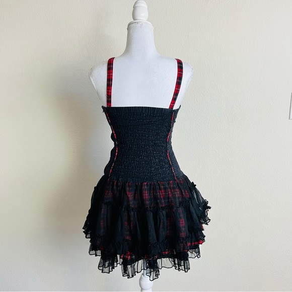 ISO TRADE ONLY! Tripp NYC Vintage Red Plaid Tutu Lace Up Dress - Picture 3 of 10